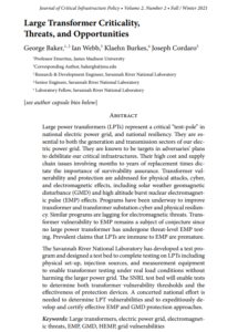 Large Transformer Criticality, Threats, and Opportunities